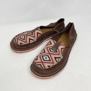 Ariat Cruiser Coffee Bean Aztec Slip On Loafer Size 9.5